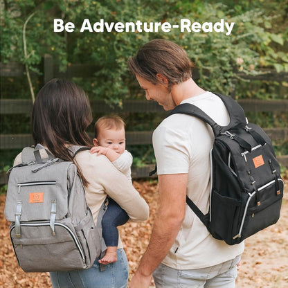 Baby Diaper Bag Backpack with Changing Pad, Large (Navy Blue)