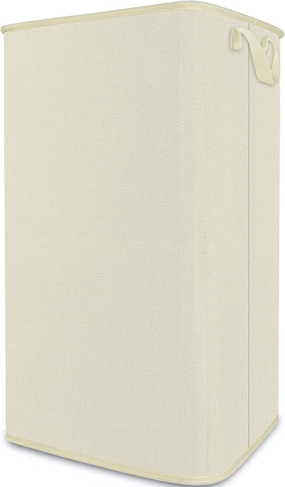 Extra Large Laundry Hamper, Folding 100L Laundry Basket, Beige