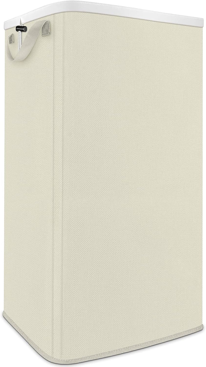 Extra Large Laundry Hamper, Folding 100L Laundry Basket, Beige