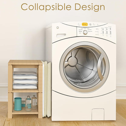 Extra Large Laundry Hamper, Folding 100L Laundry Basket, Beige