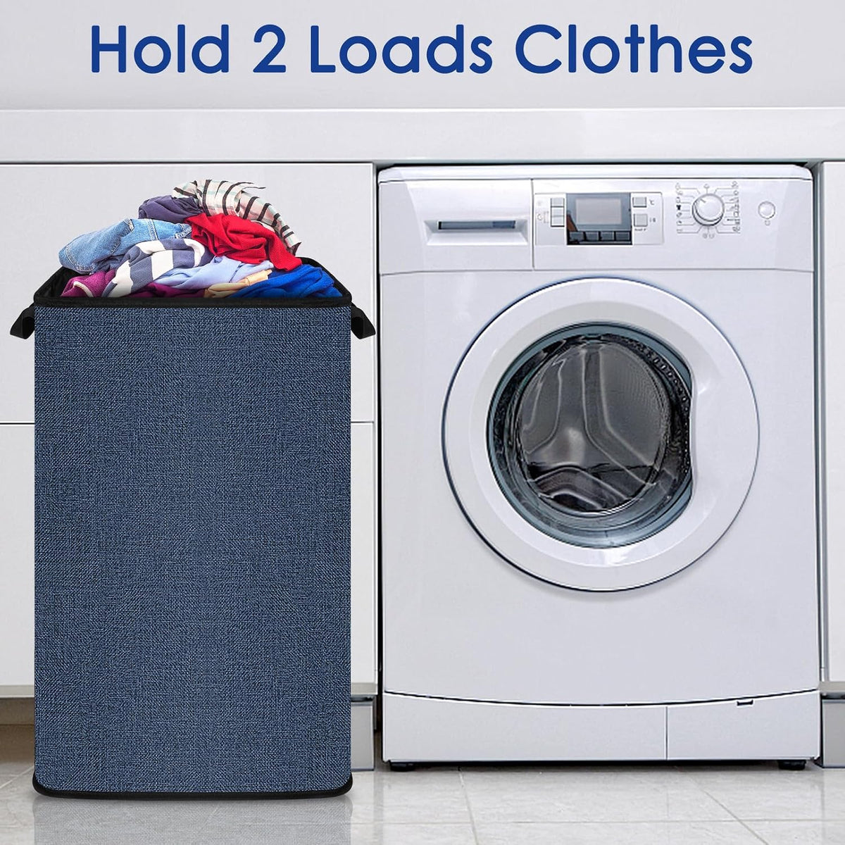 Extra Large Laundry Hamper, Folding 100L Laundry Basket, Beige