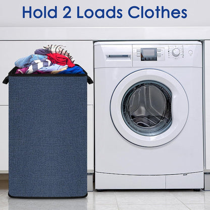 Extra Large Laundry Hamper, Folding 100L Laundry Basket, Beige