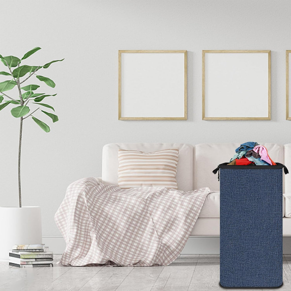 Extra Large Laundry Hamper, Folding 100L Laundry Basket, Beige