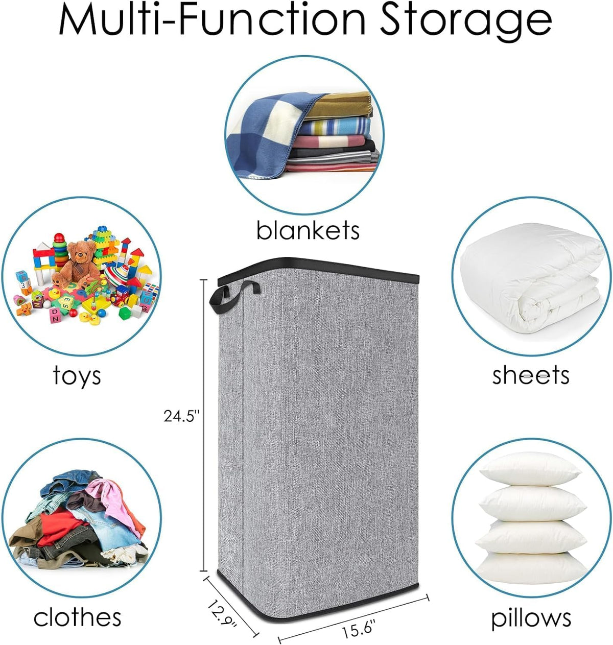 Extra Large Laundry Hamper, Folding 100L Laundry Basket, Beige