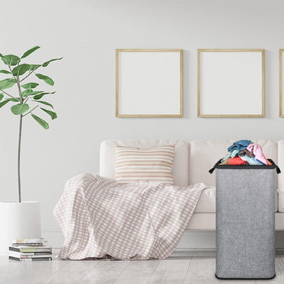 Extra Large Laundry Hamper, Folding 100L Laundry Basket, Beige