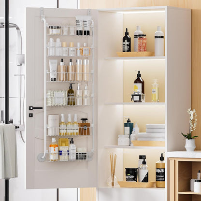 Over the Door Pantry Organizer, 6-Tier Metal Pantry Door Organization and Storage, Hanging Kitchen Basket Spice Rack Seasoning Shelves, Cabinet Door Organizer for Easy Install,D5xW18xH50inch