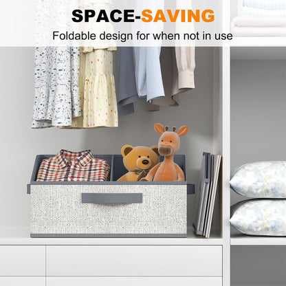 6 Pack Trapezoid Storage Bins,Gray Fabric Shelf Organizers