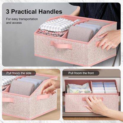 6 Pack Trapezoid Storage Bins,Gray Fabric Shelf Organizers