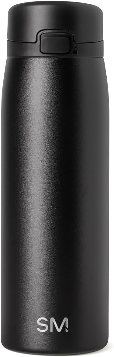 Ceramic Lined Insulated Coffee Tumbler | 16oz, Pink | Sidekick Leak-Proof Travel Coffee Mug | Locking Push-Button Flip Lid, Cupholder Friendly, Silicone Base | Velvet Pink