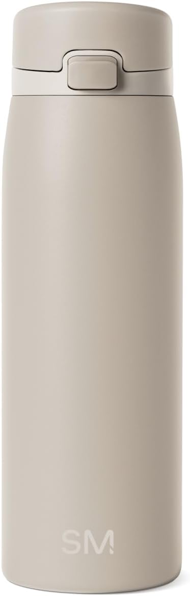 Ceramic Lined Insulated Coffee Tumbler | 16oz, Pink | Sidekick Leak-Proof Travel Coffee Mug | Locking Push-Button Flip Lid, Cupholder Friendly, Silicone Base | Velvet Pink