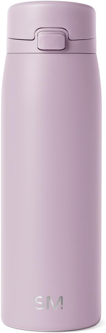 Ceramic Lined Insulated Coffee Tumbler | 16oz, Pink | Sidekick Leak-Proof Travel Coffee Mug | Locking Push-Button Flip Lid, Cupholder Friendly, Silicone Base | Velvet Pink