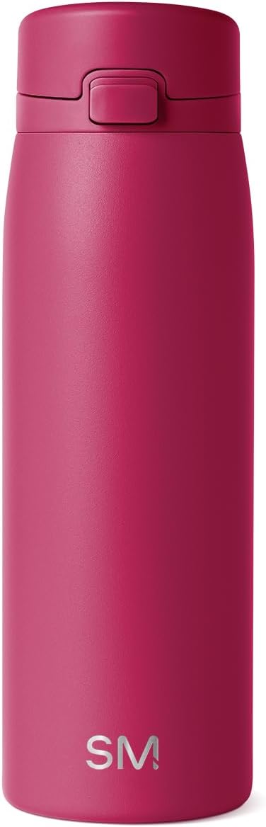 Ceramic Lined Insulated Coffee Tumbler | 16oz, Pink | Sidekick Leak-Proof Travel Coffee Mug | Locking Push-Button Flip Lid, Cupholder Friendly, Silicone Base | Velvet Pink
