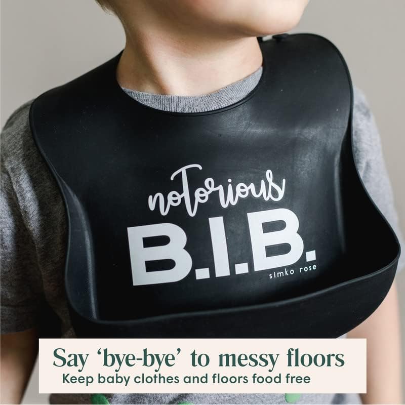 Silicone Baby Bibs with Food Catcher - Adjustable Soft Catch All Bib for Boys & Girls - High Chair Dining Table