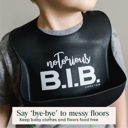 Silicone Baby Bibs with Food Catcher - Adjustable Soft Catch All Bib for Boys & Girls - High Chair Dining Table
