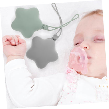 2pcs Silicone Storage Box Portable Case Clip for Newborn Multifunctional Holder Dustproof Cleaning