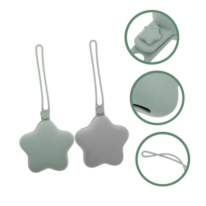 2pcs Silicone Storage Box Portable Case Clip for Newborn Multifunctional Holder Dustproof Cleaning