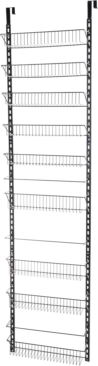Pantry Over The Door Spice and Jar Rack Organizer - Great Storage Space for Cabinets and Kitchen - Wall Mounted 8 Tier Shelves