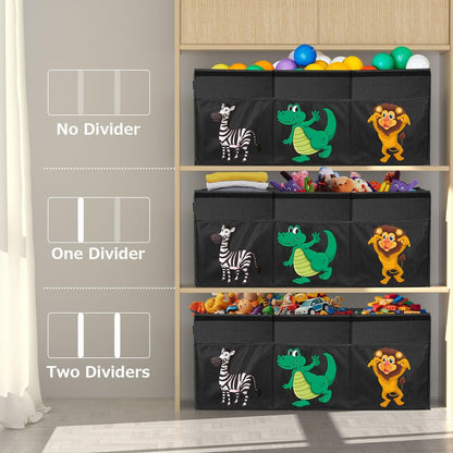 Large Flip-Top Toy Box Storage with Fabric Lid & Handles for Kids
