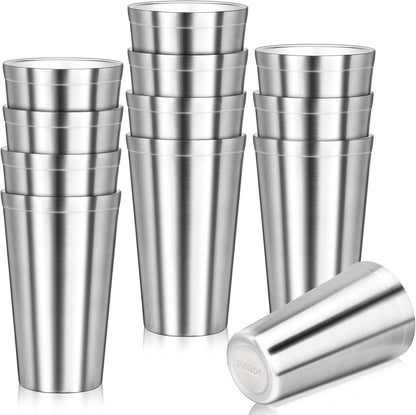 Metal Cup, 19 oz Insulated Tumbler, 4 Pack Double Wall Unbreakable Stackable Water Tumblers Premium Insulated Stainless Steel Cups Drinking Glasses for Home Travel Camping Outdoor