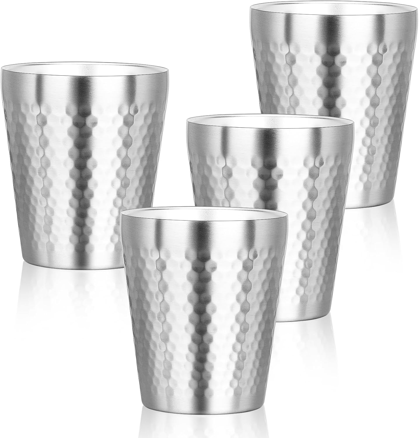 Metal Cup, 19 oz Insulated Tumbler, 4 Pack Double Wall Unbreakable Stackable Water Tumblers Premium Insulated Stainless Steel Cups Drinking Glasses for Home Travel Camping Outdoor