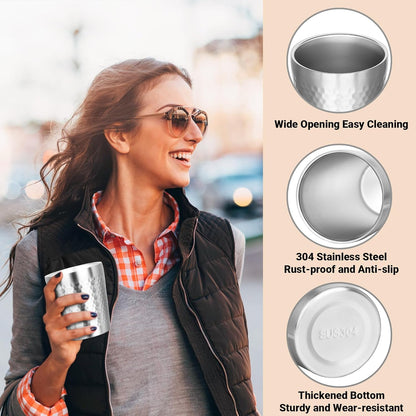 Metal Cup, 19 oz Insulated Tumbler, 4 Pack Double Wall Unbreakable Stackable Water Tumblers Premium Insulated Stainless Steel Cups Drinking Glasses for Home Travel Camping Outdoor