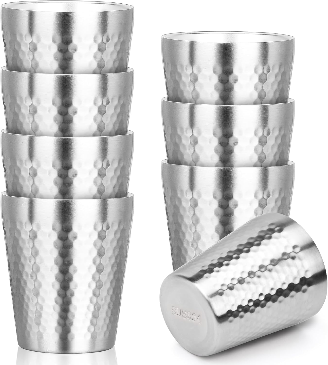 Metal Cup, 19 oz Insulated Tumbler, 4 Pack Double Wall Unbreakable Stackable Water Tumblers Premium Insulated Stainless Steel Cups Drinking Glasses for Home Travel Camping Outdoor