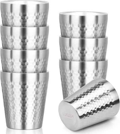 Metal Cup, 19 oz Insulated Tumbler, 4 Pack Double Wall Unbreakable Stackable Water Tumblers Premium Insulated Stainless Steel Cups Drinking Glasses for Home Travel Camping Outdoor