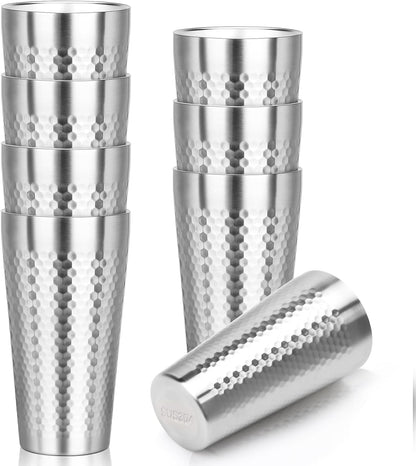 Metal Cup, 19 oz Insulated Tumbler, 4 Pack Double Wall Unbreakable Stackable Water Tumblers Premium Insulated Stainless Steel Cups Drinking Glasses for Home Travel Camping Outdoor