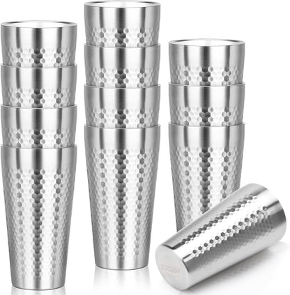 Metal Cup, 19 oz Insulated Tumbler, 4 Pack Double Wall Unbreakable Stackable Water Tumblers Premium Insulated Stainless Steel Cups Drinking Glasses for Home Travel Camping Outdoor