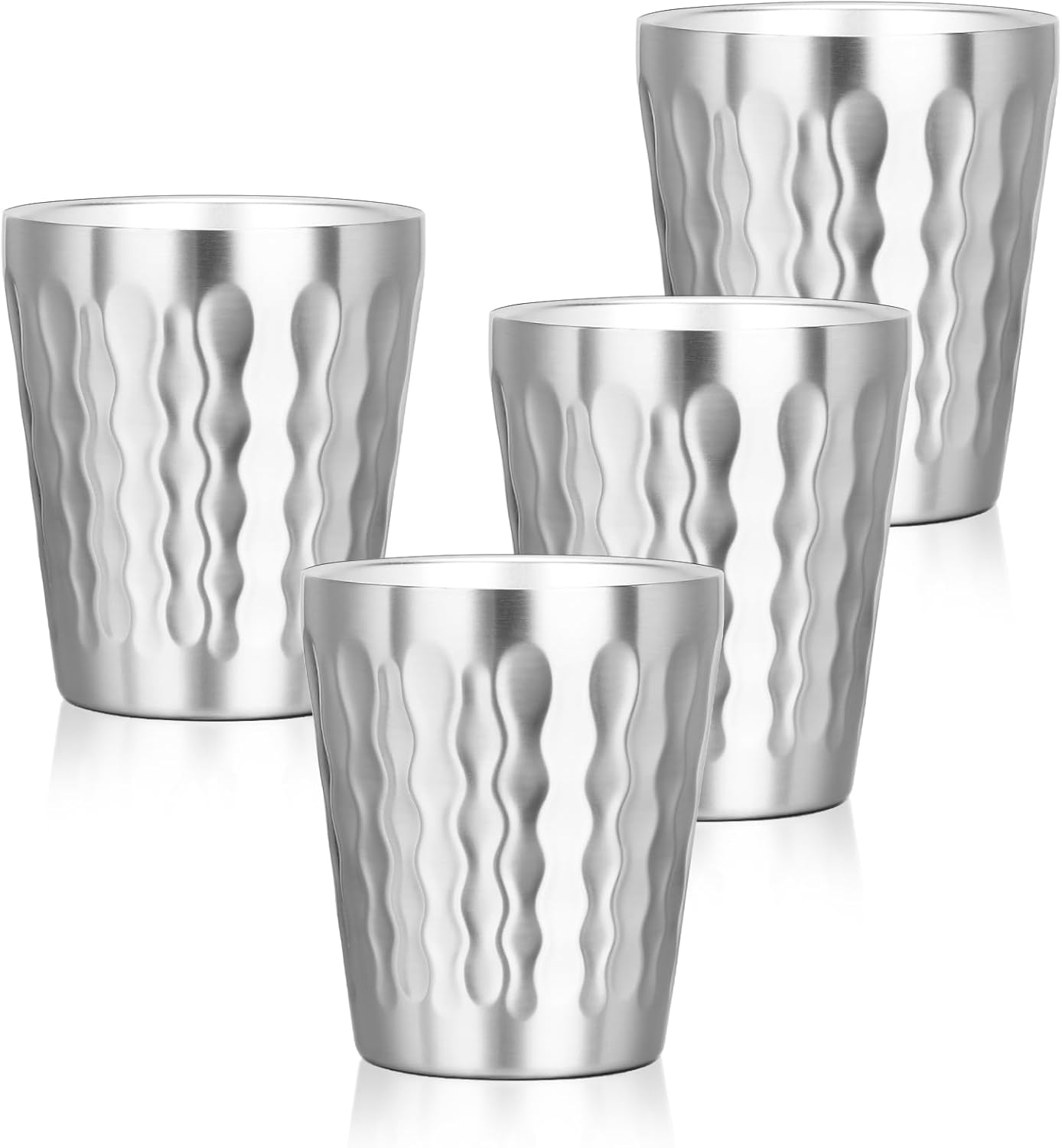 Metal Cup, 19 oz Insulated Tumbler, 4 Pack Double Wall Unbreakable Stackable Water Tumblers Premium Insulated Stainless Steel Cups Drinking Glasses for Home Travel Camping Outdoor