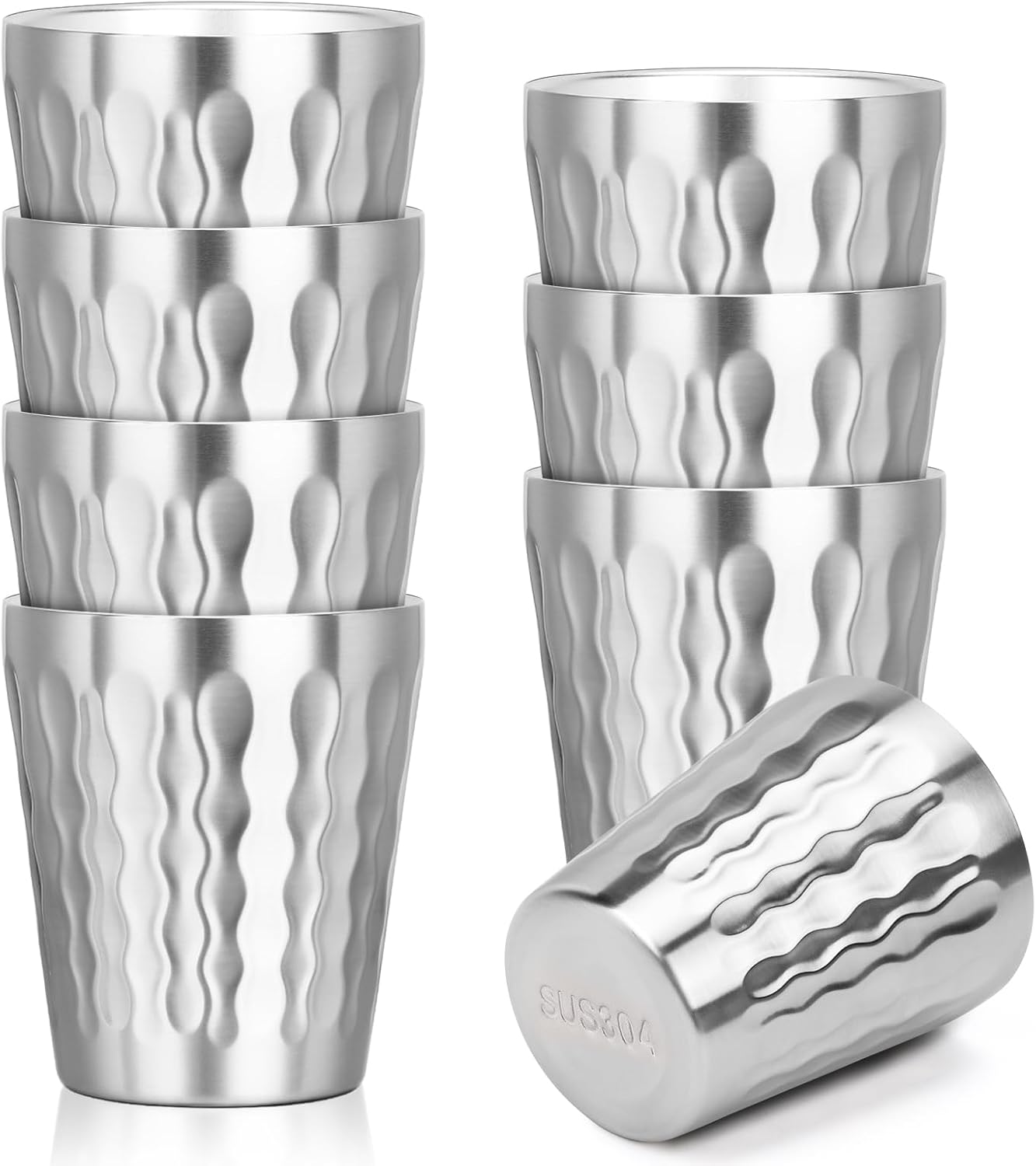 Metal Cup, 19 oz Insulated Tumbler, 4 Pack Double Wall Unbreakable Stackable Water Tumblers Premium Insulated Stainless Steel Cups Drinking Glasses for Home Travel Camping Outdoor