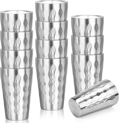 Metal Cup, 19 oz Insulated Tumbler, 4 Pack Double Wall Unbreakable Stackable Water Tumblers Premium Insulated Stainless Steel Cups Drinking Glasses for Home Travel Camping Outdoor