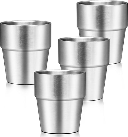 Metal Cup, 19 oz Insulated Tumbler, 4 Pack Double Wall Unbreakable Stackable Water Tumblers Premium Insulated Stainless Steel Cups Drinking Glasses for Home Travel Camping Outdoor