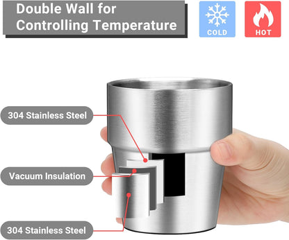 Metal Cup, 19 oz Insulated Tumbler, 4 Pack Double Wall Unbreakable Stackable Water Tumblers Premium Insulated Stainless Steel Cups Drinking Glasses for Home Travel Camping Outdoor