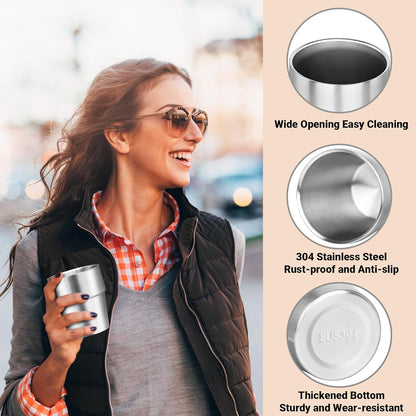 Metal Cup, 19 oz Insulated Tumbler, 4 Pack Double Wall Unbreakable Stackable Water Tumblers Premium Insulated Stainless Steel Cups Drinking Glasses for Home Travel Camping Outdoor