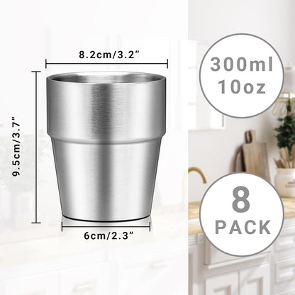Metal Cup, 19 oz Insulated Tumbler, 4 Pack Double Wall Unbreakable Stackable Water Tumblers Premium Insulated Stainless Steel Cups Drinking Glasses for Home Travel Camping Outdoor