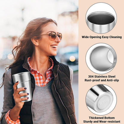 Metal Cup, 19 oz Insulated Tumbler, 4 Pack Double Wall Unbreakable Stackable Water Tumblers Premium Insulated Stainless Steel Cups Drinking Glasses for Home Travel Camping Outdoor