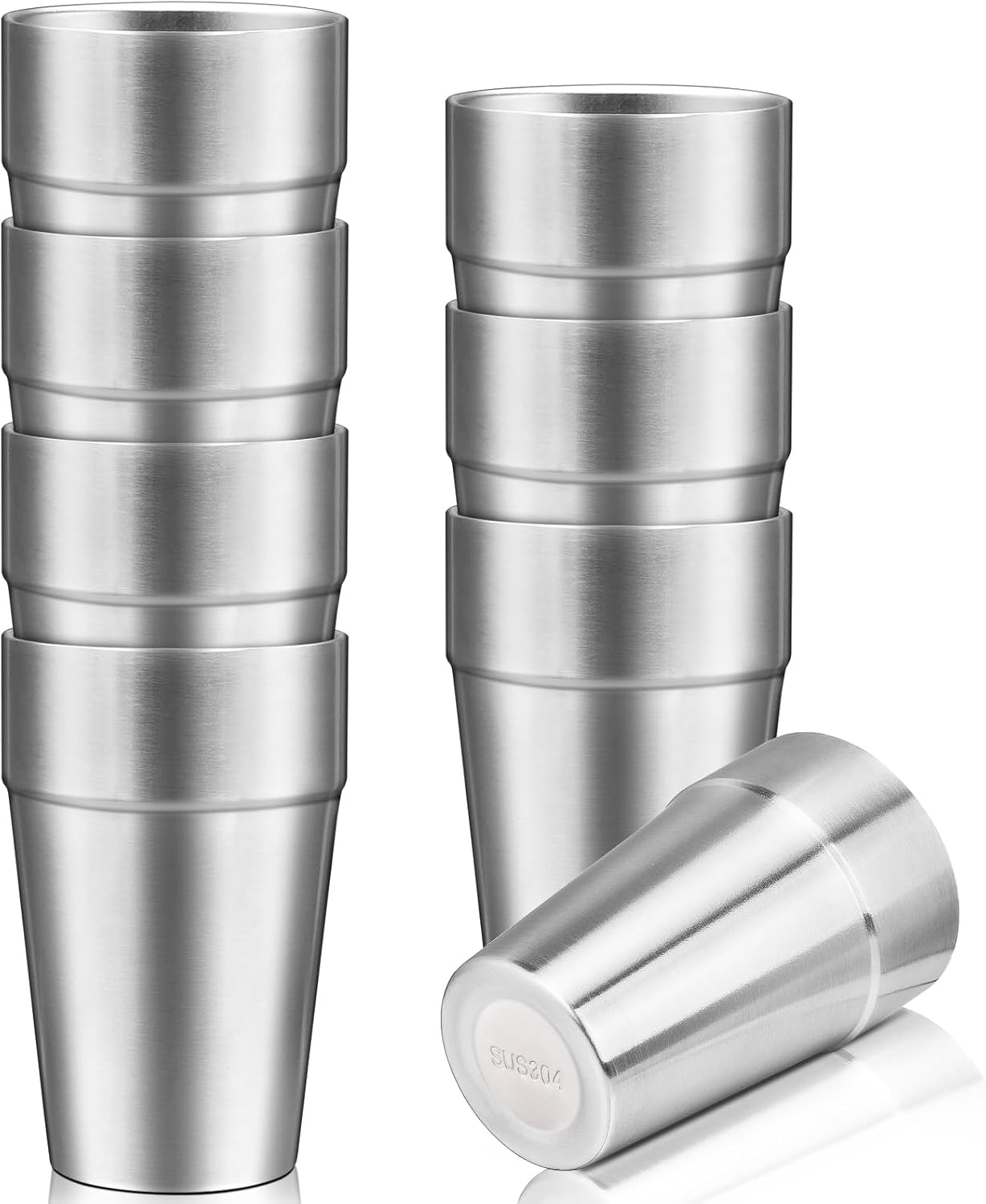 Metal Cup, 19 oz Insulated Tumbler, 4 Pack Double Wall Unbreakable Stackable Water Tumblers Premium Insulated Stainless Steel Cups Drinking Glasses for Home Travel Camping Outdoor