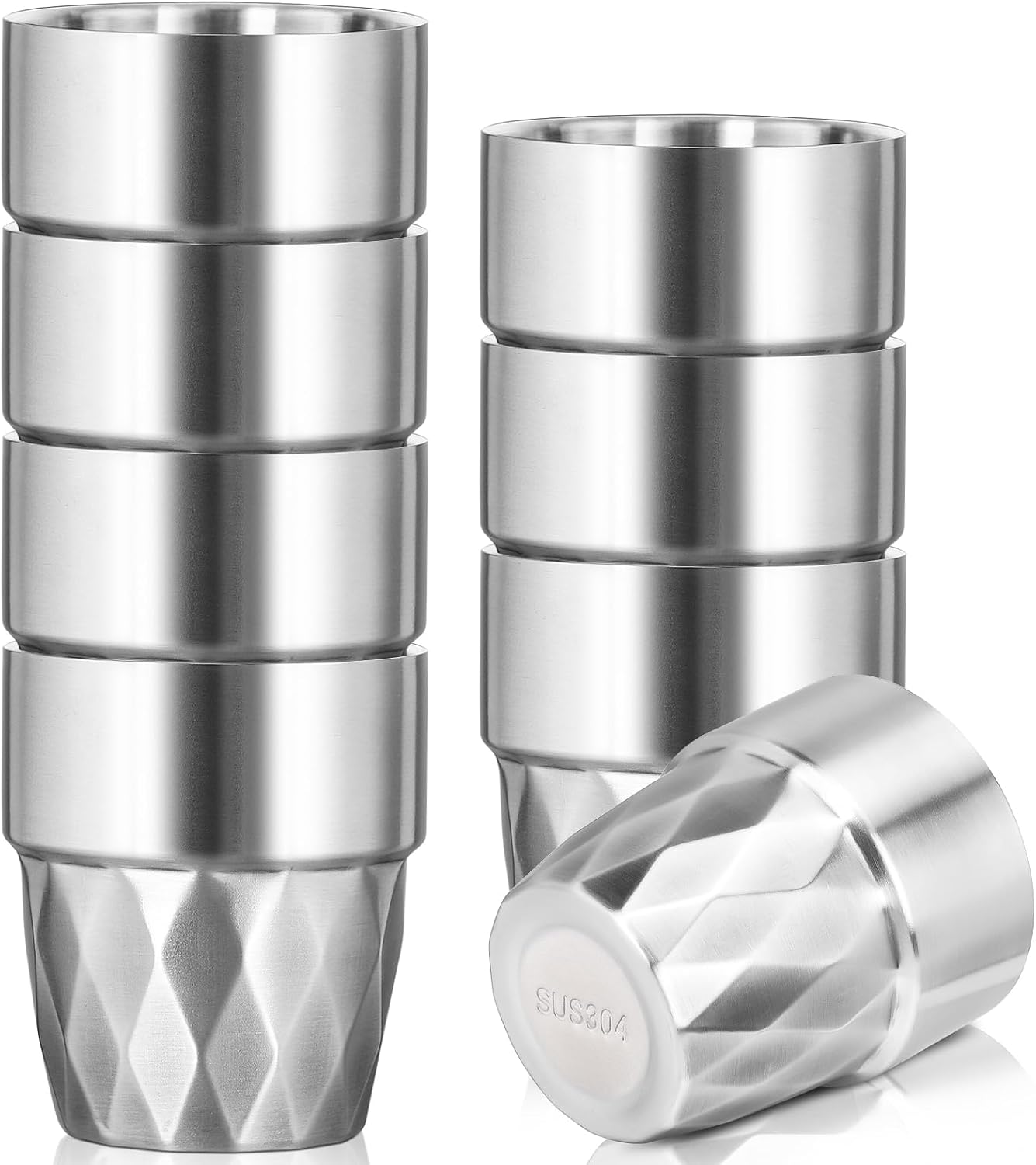 Metal Cup, 19 oz Insulated Tumbler, 4 Pack Double Wall Unbreakable Stackable Water Tumblers Premium Insulated Stainless Steel Cups Drinking Glasses for Home Travel Camping Outdoor