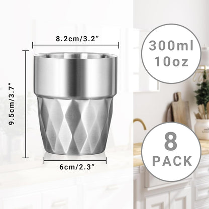 Metal Cup, 19 oz Insulated Tumbler, 4 Pack Double Wall Unbreakable Stackable Water Tumblers Premium Insulated Stainless Steel Cups Drinking Glasses for Home Travel Camping Outdoor