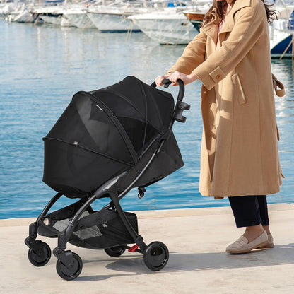 Stroller Sun Shade Cover & Mosquito Net (Black)