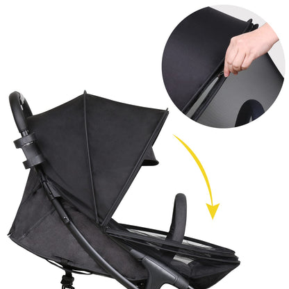 Stroller Sun Shade Cover & Mosquito Net (Black)