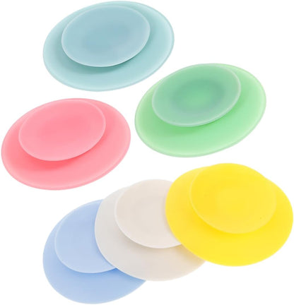 Silicone Suction Cups 6Pcs Double-Sided Suction Plate Pads for Toddler Plates Elderly Bowls and Patient Dinnerware Non-Slip Anti-Spill Solution 3.74X3.74 Inches