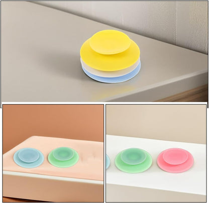 Silicone Suction Cups 6Pcs Double-Sided Suction Plate Pads for Toddler Plates Elderly Bowls and Patient Dinnerware Non-Slip Anti-Spill Solution 3.74X3.74 Inches
