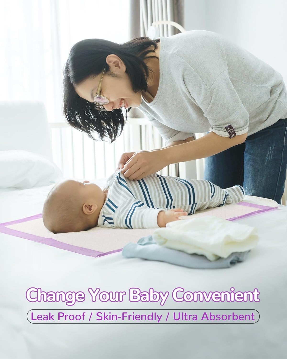 Baby Disposable Changing Pads 100 Pack Disposable Baby Underpads Ultra Soft Waterproof Diaper Changing Liners 13 x 18 in