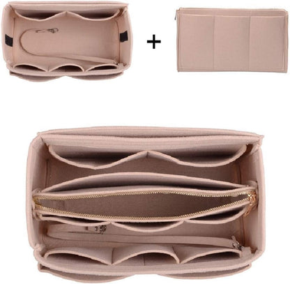 Purse Organizer Insert, Felt Bag Organizer with Metal Zipper, Handbag & Tote Shaper, For Speedy Neverfull Tote, 7 Sizes