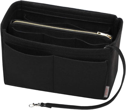Purse Organizer Insert, Felt Bag Organizer with Metal Zipper, Handbag & Tote Shaper, For Speedy Neverfull Tote, 7 Sizes