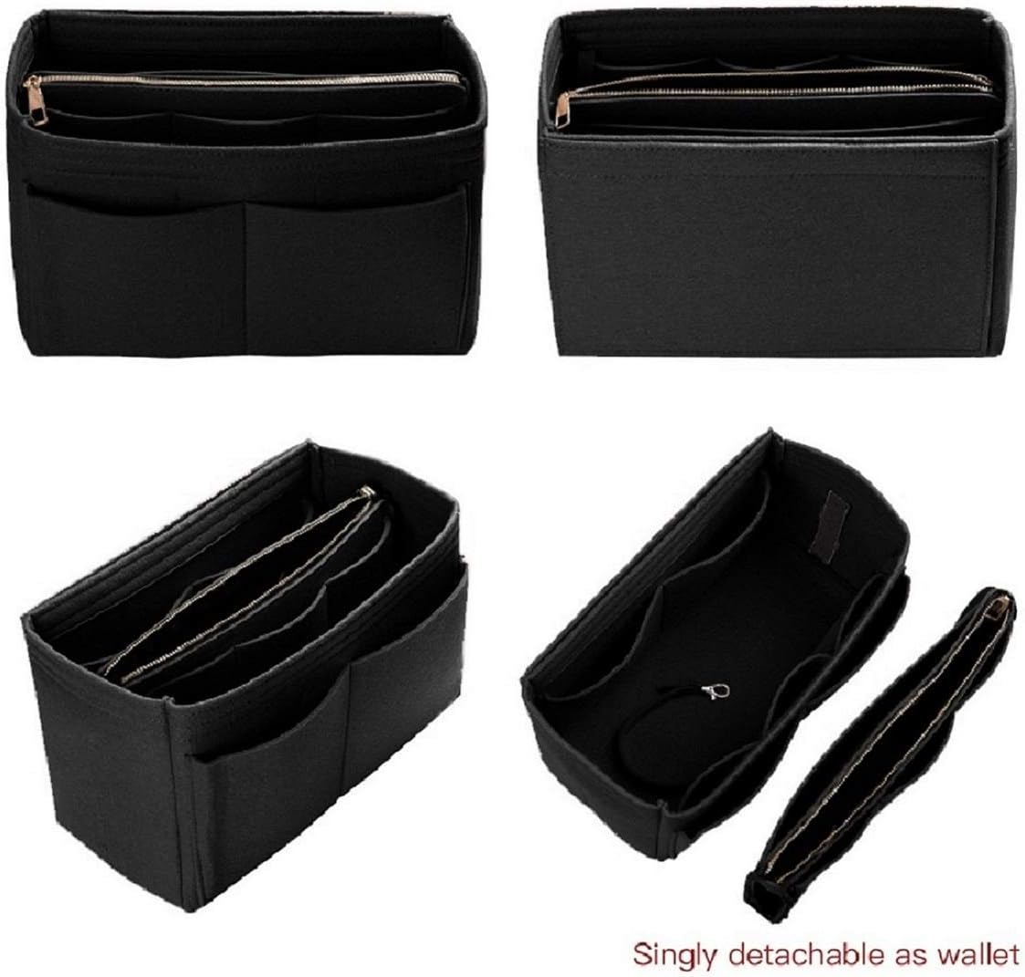 Purse Organizer Insert, Felt Bag Organizer with Metal Zipper, Handbag & Tote Shaper, For Speedy Neverfull Tote, 7 Sizes