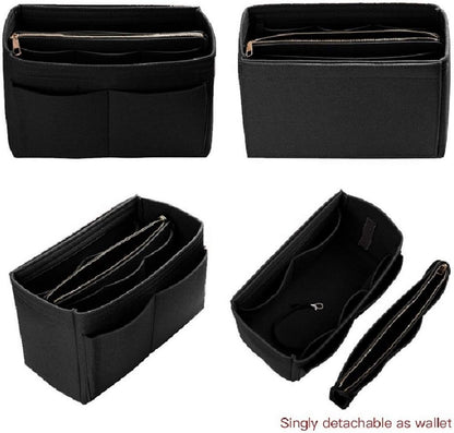 Purse Organizer Insert, Felt Bag Organizer with Metal Zipper, Handbag & Tote Shaper, For Speedy Neverfull Tote, 7 Sizes