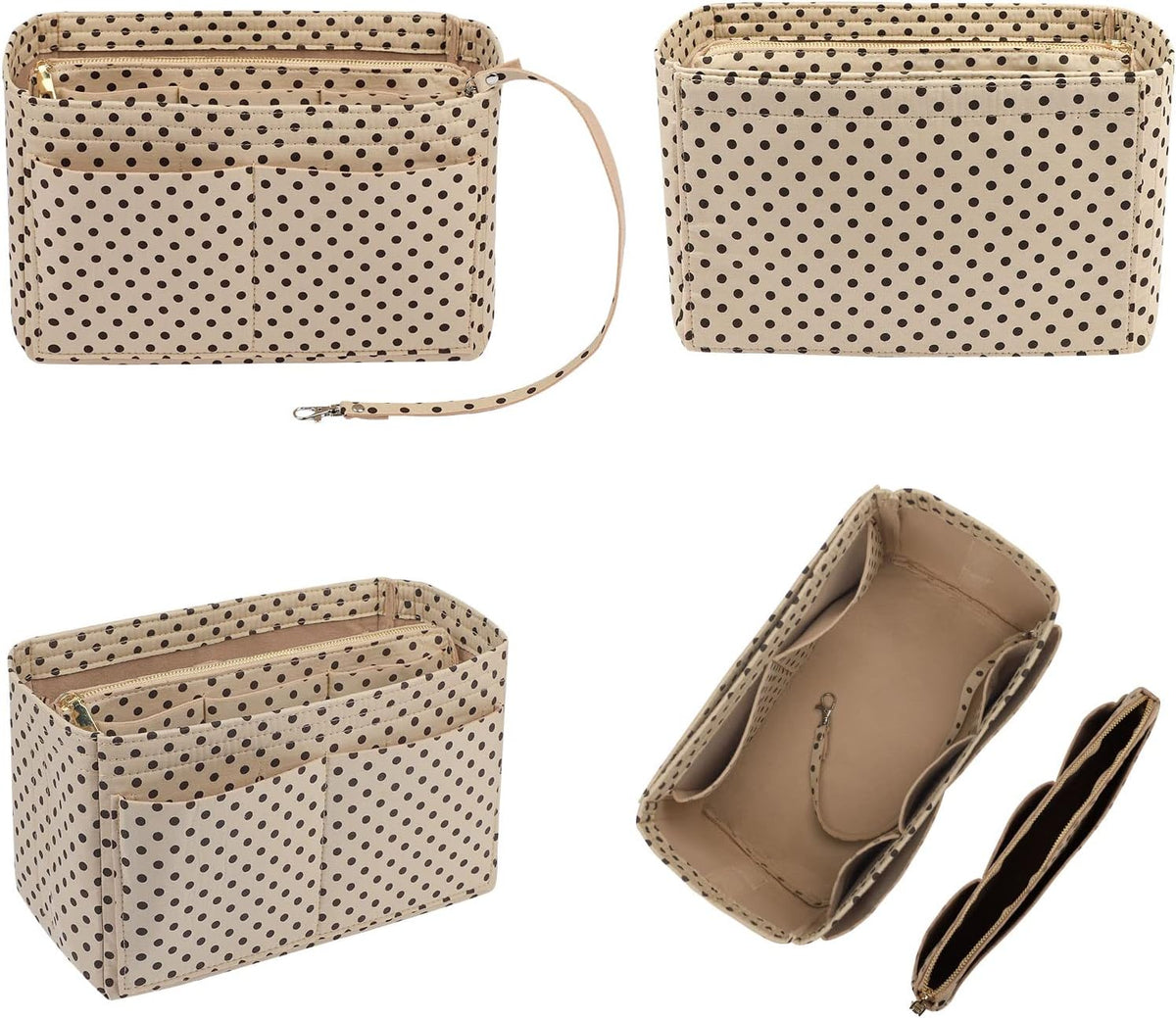Purse Organizer Insert, Felt Bag Organizer with Metal Zipper, Handbag & Tote Shaper, For Speedy Neverfull Tote, 7 Sizes
